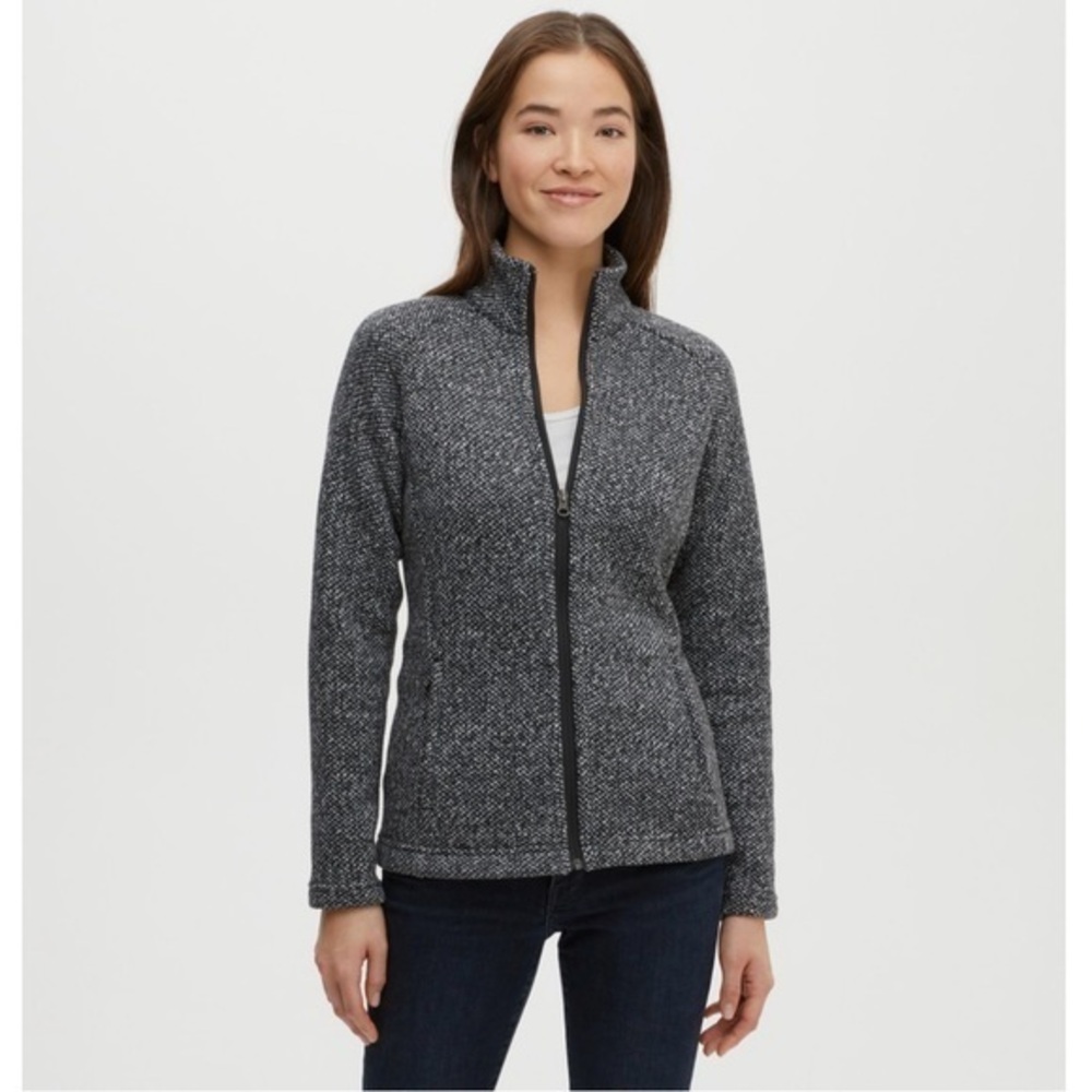 MEC Teslin Zip Sweater Black / White Herringbone Size S